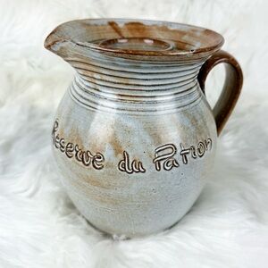 Rustic Hand Crafted Stoneware Pitcher with Ice Reservoir